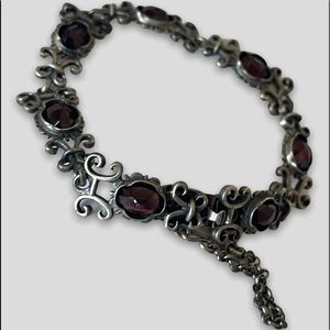 Silver and Garnet Victorian Bracelet